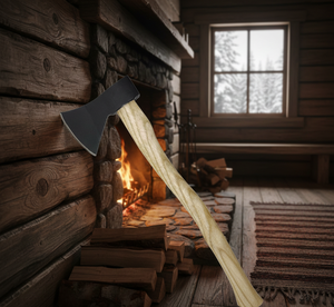 Tête de hache Viking à double lame, mini, en acier à haute teneur en carbone, forgée à la main, polie, manche en bois de rose, tire-clous, chasse - Product Image 5