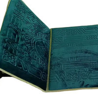 Tapis de prière pliable musulman en gros avec poche, tapis de prière islamique uni, tapis de prière Sejadah avec dossier