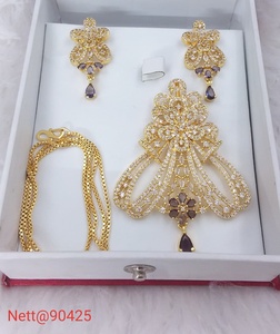 Elegante conjunto de joyas de diamantes americanos para mujer, accesorio nupcial glamoroso y elegante con impresionantes colgantes y dijes de moda - Product Image 3