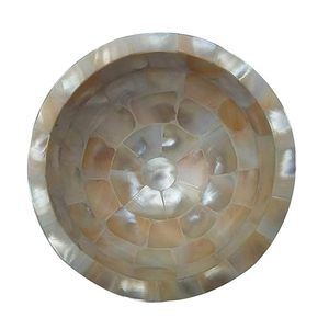 Cuenco para servir chocolate de calidad premium nácar de forma redonda para mesa de restaurante en la costa baja de HF CRAFTS - Product Image 2