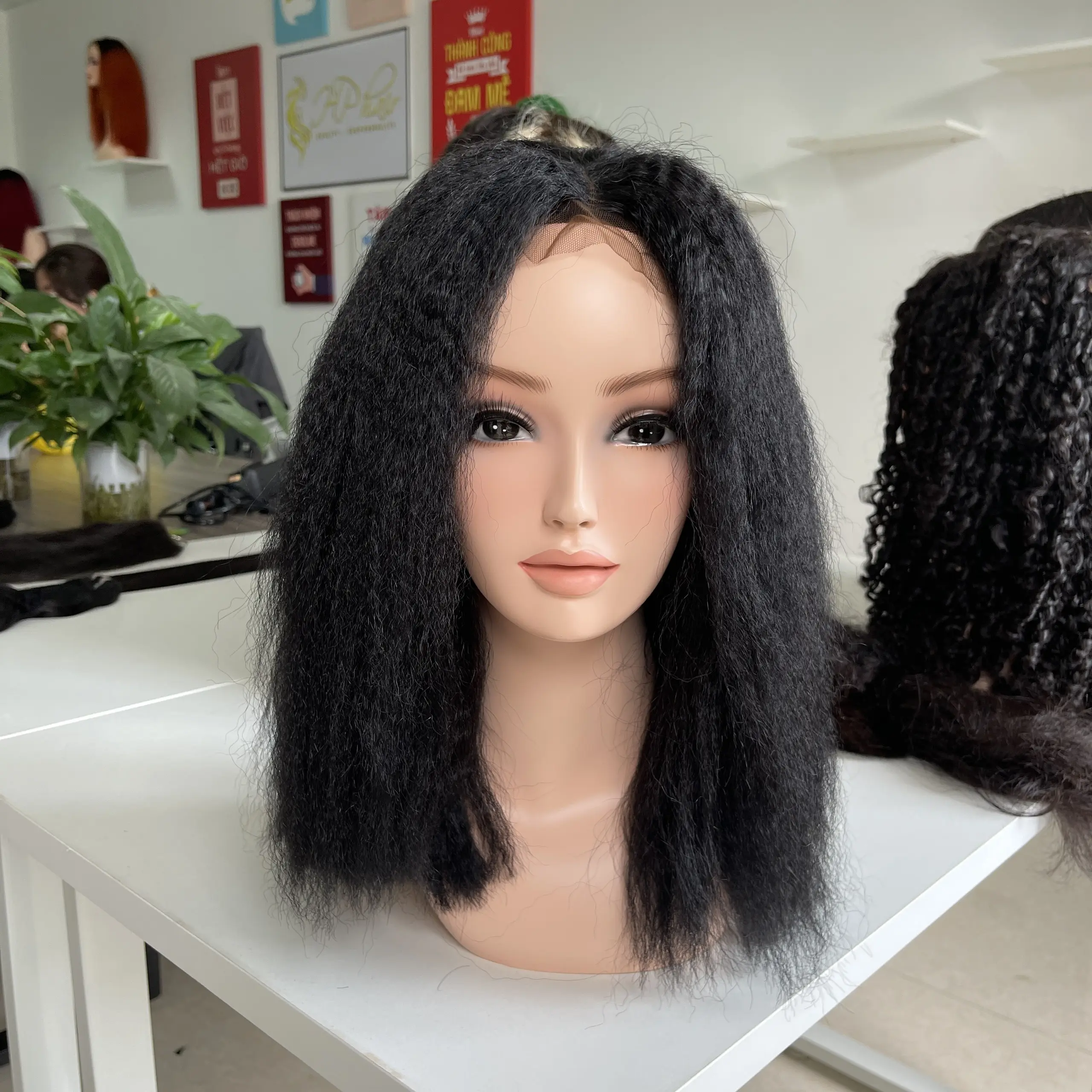 Short And Long Bob With Flat Bangs Wigs12 24 Inches Straight Curly Black Human Hair Wigs