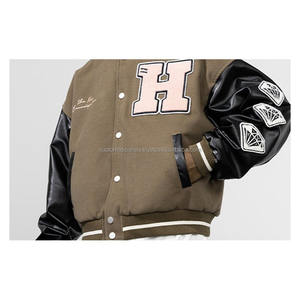 Chaqueta Varsity de Invierno Personalizada de Alta Calidad, Talla Grande, con Bordado, Estilo Hip Hop para Hombre - Product Image 4