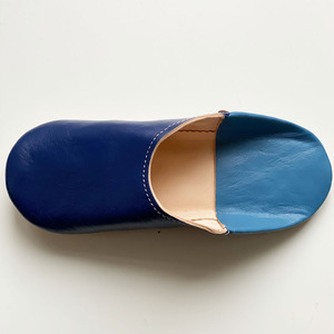 Ciabatte <span class=keywords><strong>da</strong></span> <span class=keywords><strong>donna</strong></span> <span class=keywords><strong>in</strong></span> stile marocchino <span class=keywords><strong>blu</strong></span> Babouche morbide scarpe <span class=keywords><strong>da</strong></span> casa per interni <span class=keywords><strong>in</strong></span> vera pelle per l'inverno piatto caldo con posizione di soletta - Product Image 2