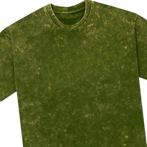T-shirt personnalisé pour homme, vintage, délavé à l'acide, 100% coton, épais, coupe oversize, manches courtes, uni, vert délavé, style rétro - Product Image 2