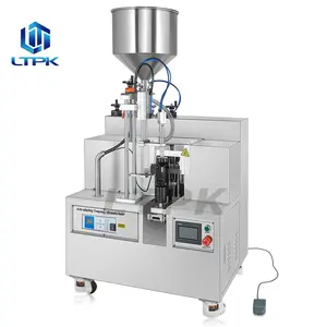 LTPK LT-002 Semi Automatic Cream Toothpaste Ultrasonic Cosmetic Ointment Soft Composite Plastic Tube Filling And Sealing Machine