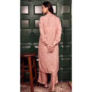 Conjunto Casual Moderno Stardust Mocha de 2 Piezas, Top y Pantalones de Crepé de Viscosa/Algodón Estampado de Manga Larga, Tallas XS-XXL, Ropa de Verano - Product Image 3