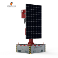 En stock, MOQ 1 unité : Éclairage de chantier mobile sur remorque, à LED, alimenté par énergie solaire, type tour, haute luminosité, équipement de mât, IP65, garantie 5 ans