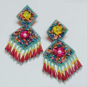 ต่างหูลูกปัดหลากสีดีไซน์ทันสมัยปักด้วยมือต่างหูลูกปัดห้อยทำมือสำหรับงานหัตถกรรมวาเลนไทน์ - Product Image 3