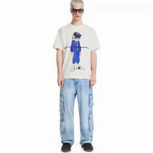 Vente en gros 100% coton T-Shirt Mens Crew Neck Streetwear Style Blank Oversized Tee avec Logo personnalisé-T-shirt Fournisseur Fabricant - Product Image 2