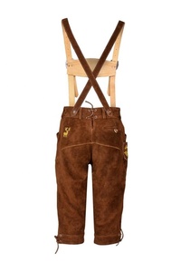 Elegante Lederhosen bávaro, Kniebund Hosen, Hombres Ledersosen Trachten Lederhosen Pantalones de cuero con tirantes 2025 - Product Image 4