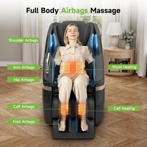 Zero Gravity Modern Foldable Full Body & Waist <b>Massage</b> Chair Head Airbag <b>Circulation</b> Decompression Music Function Commercial Use - Product Image 2
