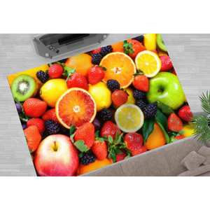 Tapis imprimé Fruits : Moderne, coloré, estival, pour cuisine, salon, avec poils doux - Product Image 5
