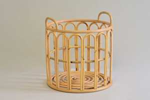 ตะกร้าหวายธรรมชาติสไตล์วินเทจ,ตะกร้าหวายทอมือ2ขนาดสำหรับเก็บอาหารในห้องครัว - Product Image 4