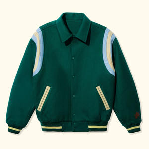 Chaqueta Universitaria de Alta Calidad para Hombre, Mangas de Cuero, Parches de Chenilla, Estilo Béisbol Premium, Cuerpo de Lana Hecho a Medida, 100 Gramos - Product Image 1