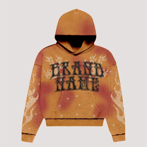 Sweat à capuche oversize en coton de haute qualité 500GSM sérigraphie personnalisée quantité minimale de commande bas Polaire pour hommes pour hommes - Product Image 3