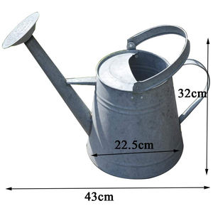 Arrosoir de jardin en métal galvanisé de la plus haute qualité enduit de poudre blanche avec poignée brune pour une utilisation dans le jardin - Product Image 3