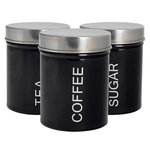 Vintage Style Metal Food <b>Storage</b> Canister With Lid Round Black Finished for <b>Kitchen</b> Ware Food <b>Storage</b> Canister - Product Image 2