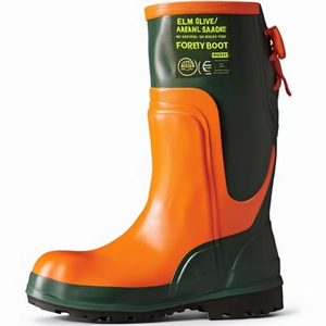 Chaussures de sécurité Elm Olive/Orange taille 44, bottes forestières en caoutchouc naturel - Product Image 2