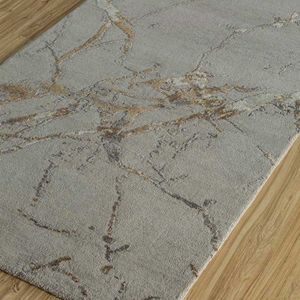 Set karpet Area Floral bersimpul tangan/wol abu-abu alami kualitas tinggi Modern ramah hewan peliharaan untuk rumah - Product Image 2