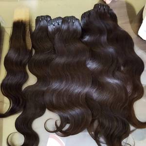 Auténtico cabello Remy virgen brasileño crudo doble dibujado sedoso onda recta peluca paquetes colección templo cabello humano Natural - Product Image 1