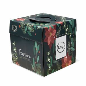 Boîte personnalisée chic pour Panettone 21x21x22 cm avec fond intégral brillant ou mat et gaufrage - Product Image 2