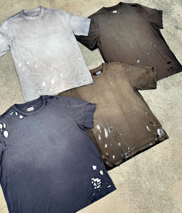 OEM/ODM ácido lavado camisetas hombres Vintage Tee lavado gráfico camisetas con impresión personalizada Oversize hombres camiseta desgastada - Product Image 1