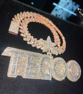 น้ําแข็งออก Moissanite 3D การ์ตูนหมีเครื่องประดับฮิปฮอปจี้ผ่านเครื่องทดสอบทองชุบ VVS Moissanite เพชรโซ่ที่กําหนดเองชื่อ - Product Image 3