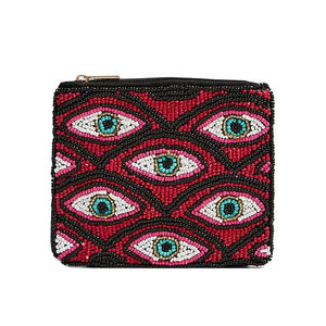 Handmade Trendy Embroidery Red Multi Beaded Eyes Small <b>Wallet</b> Bag With High Quality Handwork And Cute Fancy Finish For <b>Girl</b> - Product Image 1