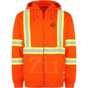 สเวตเชิ้ตมีฮู้ดสะท้อนแสงสำหรับผู้ชายเสื้อแจ็กเก็ตทำงานโพลีเอสเตอร์แขนยาวพร้อมเสื้อโค้ทแบบสวมหัวสำหรับผู้ชายปรับแต่งโลโก้ - Product Image 1