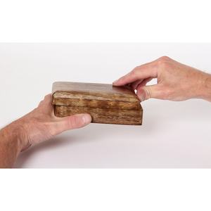 Caja de especias de madera de acacia con diseño clásico Caja de té de bambú plegable y apilable para sala de estar Técnicas grabadas y talladas - Product Image 2