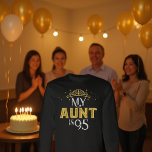 T-shirt à manches longues pour le 95e anniversaire de la tante, 1927, cadeau promotionnel pour quelqu'un de 95 ans - Product Image 3