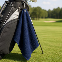 Serviette de golf en microfibre gaufrée avec logo personnalisé, imprimée double face, pour le sport et le nettoyage