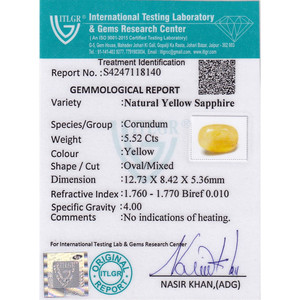 Saphir Jaune Naturel (Pukhraj) 5,52 Carats Coupe Ovale Facettée Gemme VVS avec Péridot Alexandrite Aigue-marine Tourmaline - Product Image 4