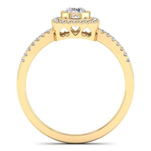 แหวนเพชรทรงกลม 0.41 กะรัต ผลิตในห้องปฏิบัติการ ดีไซน์ REYES ตัวเรือนทองคำ 14K สีเหลือง ของขวัญแต่งงาน เครื่องประดับชั้นดีสำหรับผู้หญิง - Product Image 4