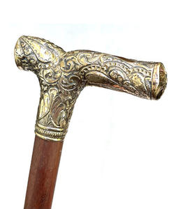 Canne de marche en bois vintage de 36 pouces faite à la main, poignée décorative en laiton, pour les activités de plein air, pour la randonnée, hommes et femmes - Product Image 2