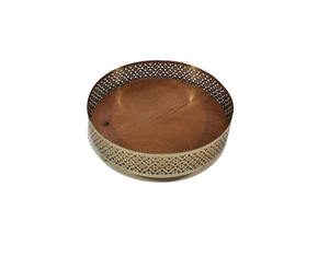 Design Premium Vente Chaude Nouveau Ramadan Eid Or Argent et Plateau en Bois avec Bord Large pour les Fruits et Desserts Serveur - Product Image 3