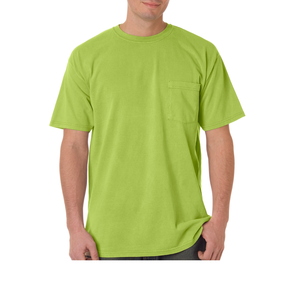 Camiseta de Algodón Orgánico Lisa Extra Grande de Moda para Hombre, de Alta Calidad, con Bolsillo, Precio al por Mayor - Product Image 2