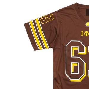 Camiseta de fútbol Iota Phi Theta 63, camiseta de fraternidad griega atlética marrón y dorada para el día del juego y los eventos - Product Image 3