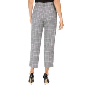 Pantaloni Casual da Donna Calvin Klein a Vita Alta in Tela Antirughe con Laccetti in Vita, Fantasia Scozzese Argento, Taglia 8 - Product Image 2