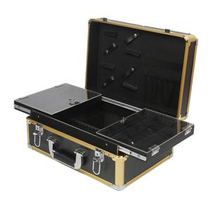 Valise à outils de barbier en aluminium personnalisée avec serrure à combinaison, organiseur professionnel portable pour outils de coiffure, valise de voyage OEM - Product Image 1