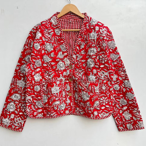 เสื้อโค้ทผู้หญิงสไตล์กิโมโนผ้าคอตตอนพิมพ์ลายดอกไม้ใส่ได้ทุกฤดู - Product Image 1