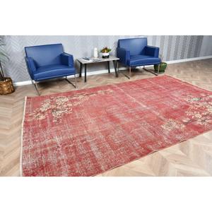 5.9x9.4 ft Turkish Rug, <b>Red</b> Plants & trees Vintage Rug <b>Wool</b> - Product Image 3