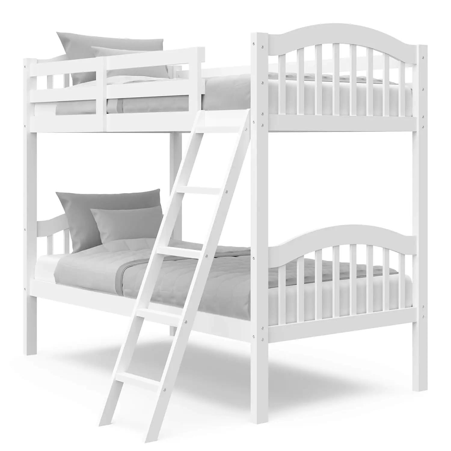 Long Horn Twin-over-Twin bunk Bed (Trắng)