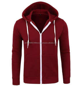 Primavera otoño Color sólido Zip up Cardigan Chaqueta con capucha Deportes Casual Sudadera con capucha Sudaderas con capucha para hombre Sudaderas Logotipo personalizado - Product Image 4