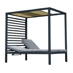 Tumbona Moderna para Exteriores Baccaro White Pavilion con Protección UV para Terraza, Parasol de Jardín de 2.1 x 1.49 m para Patio - Product Image 1