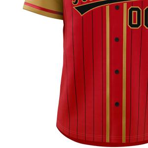 Maillot de baseball pour hommes en polyester respirant à séchage rapide, imprimé par sublimation, col en V, manches courtes, poches, personnalisable pour équipe - Vente en gros - Product Image 3