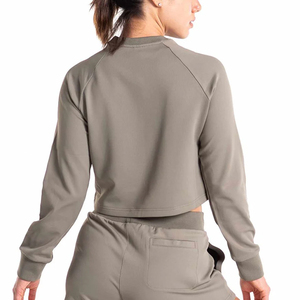 Sweat-shirt à capuche court pour femmes tendance parfait pour la salle de sport et le yoga porter des pulls modernes garnis de pulls pour femmes avec OEM - Product Image 2
