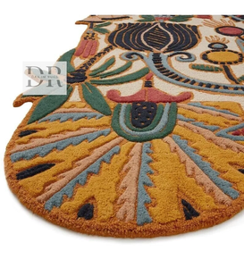 Floral Optimism Hand Tufted 100% Wool <b>Runner</b> <b>Rug</b> High Low Design for Home Bedroom or Gallery Custom Size - Product Image 4