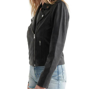 Chaqueta de Motociclista de Cuero Genuino para Mujer, Estilo Urbano, Impermeable, Cortavientos, Manga Larga, con Bolsillos con Cremallera, la Más Vendida, Talla XS - Product Image 5