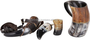 Taza de cuerno para beber de cerámica de regalo vikingo con funda de cinturón de cuero, abrebotellas de vaso de chupito de 16 Oz, único para hombres y mujeres - Product Image 4